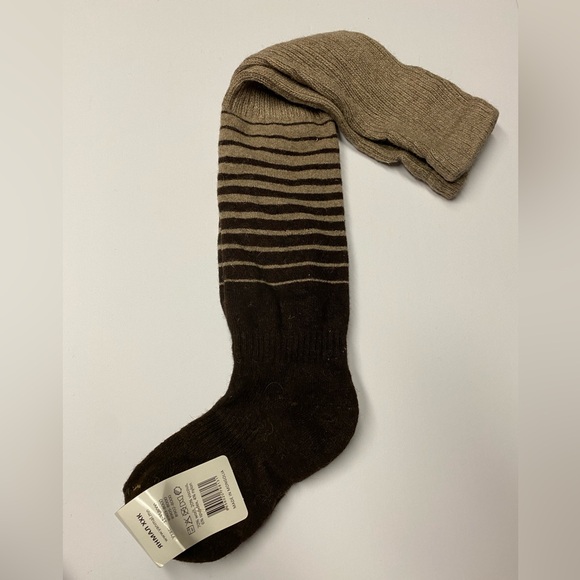 Yak wool blend over the knee thermal socks high tights brown one size Mongolia - Picture 2 of 4